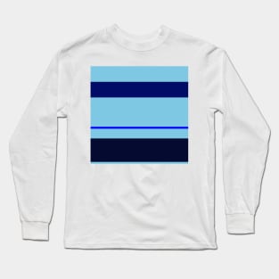 A gorgeous consistency of Sky Blue, Primary Blue, Dark Imperial Blue and Dark Navy stripes. Long Sleeve T-Shirt